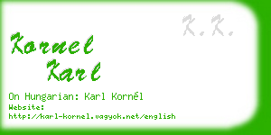 kornel karl business card